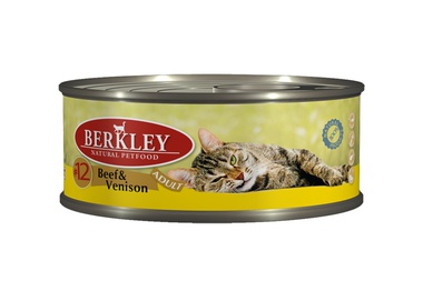 Консервированный корм для взрослых кошек Berkley с говядиной и олениной 100 г 100 г