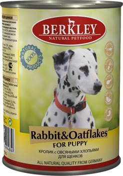 Консервы для щенков Berkley Puppy Rabbit and Oatflakes с кроликом и овсянкой 400 г