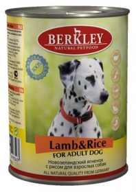 Консервы для взрослых собак Berkley с ягненком с рисом 400 г