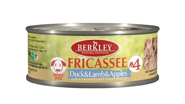 Консервы для взрослых собак Berkley фрикасе из утки с ягненком и яблоками 100 г