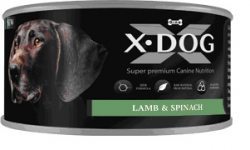 Консервы для взрослых собак X-Dog с ягненком и шпинатом 160 г