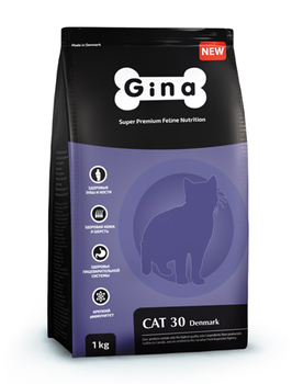 Gina Cat 30 Denmark Полнорационный сбалансированный корм для кошек с нормальным уровнем активности