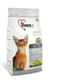 Сухой гипоаллергенный корм для взрослых кошек 1st Choice Hypoallergenic с уткой 350 гр, 2,72 кг, 5,44 кг