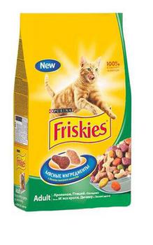 Сухой корм для взрослых кошек Friskies с кроликом и овощами 400 гр, 2 кг