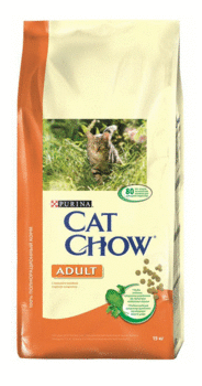 Сухой корм для взрослых кошек Purina Cat Chow Adult Chicken and Turkey с индейкой и курицей 400 гр, 15 кг