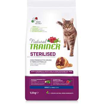 Сухой корм для стерилизованных кошек Trainer Natural Sterilised - - Dry-Cured Ham Натурал Тренер с сыровяленой ветчиной 300 гр, 1,5 кг, 10 кг