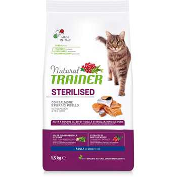 Сухой корм для стерилизованных кошек Natural Trainer Cat Adult Sterilised  – Salmon Натурал Тренер с лососем 300 гр, 1,5 кг, 10 кг