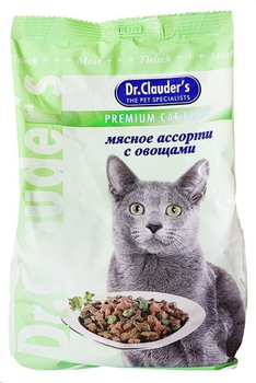 Dr.Clauder's. Сухой корм для кошек мясное ассорти с овощами. 400 гр, 15 кг