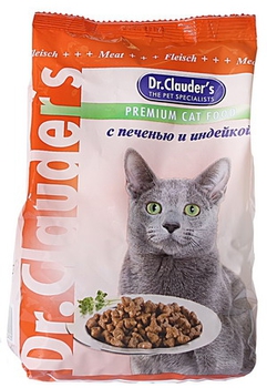 Dr.Clauder's. Сухой корм для кошек с печенью и индейкой. 400 гр, 15 кг