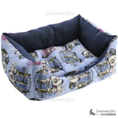 Лежак для собак Fauna International London Blue, 57х43х18 см