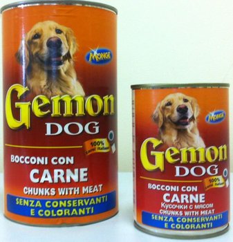 Консервированный корм для взрослых собак Gemon с мясом 415 гр, 1260 гр