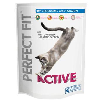 Сухой корм для взрослых активных кошек Perfect Fit Active с рыбой 190 г 190 гр, 750 гр