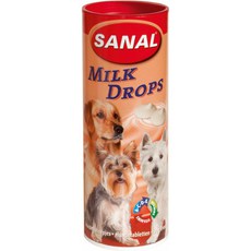 Молочные дропсы для собак и Витамин A, D, E, Sanal Milk Drops 250 г