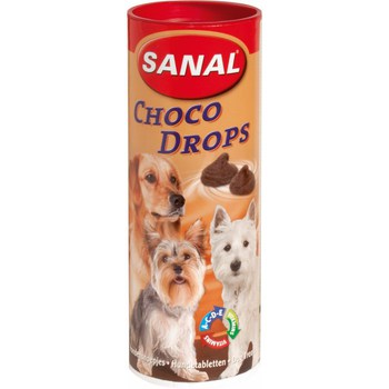 Шоколадные Дропсы для собак и Витамины A, C, D, E,  Sanal Choco Drops 250 г