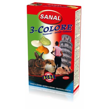 Дропсы для грызунов Sanal Drops 3в1 Дропсы с морковью, салатом и йогуртом + Вит. А, С, D,Е 14шт/уп, 45 г