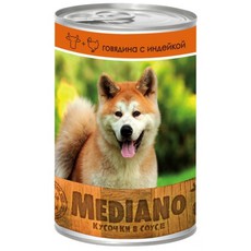 Консервы для собак Mediano Говядина с индейкой в соусе 400гр