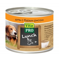 Консервы для взрослых собак Vitapro Lunch с дичью и рисом 400 г