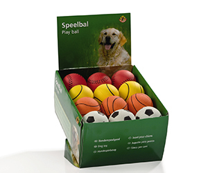 Игрушка для собак мяч радуга, дисплей, 6,3 см, 24 шт