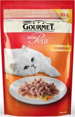 Консервированный корм для взрослых кошек Gourmet mon Petit с лососем 50 г