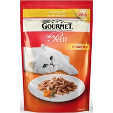 Консервированный корм для взрослых кошек Gourmet mon Petit с курицей 50 г