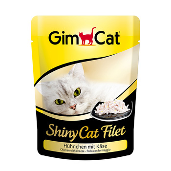 Консервированный корм для взрослых кошек Gimcat Shiny Cat Filet цыпленок с сыром 70 г