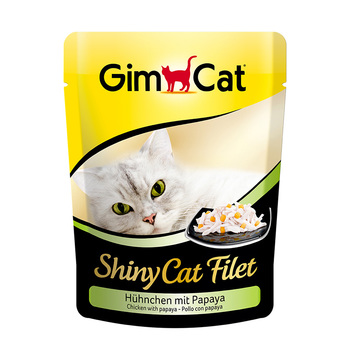 Консервированный корм для  взрослых кошек Gimcat Shiny Cat Filet цыпленок с папайей 70 г