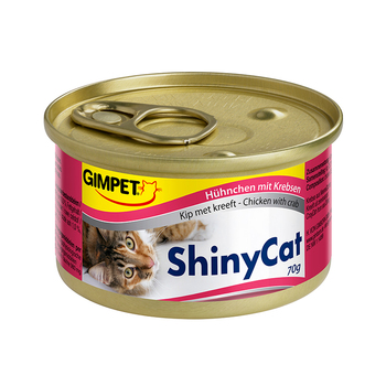 Консервированный корм для взрослых кошек Gimpet Shiny Cat с цыпленком и крабами 70 г