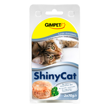 Консервированный корм для  взрослых кошек Gimpet Shiny Cat тунец с креветками 70 г