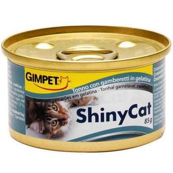 Консервированный корм для кошек Gimpet ShinyCat тунец с креветками 70 г