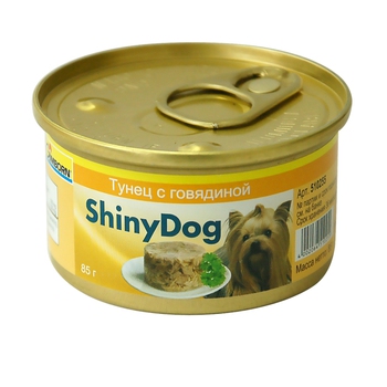 Консервированный корм для взрослых собак Gimdog Shiny Dog с тунцом и говядиной 85 г