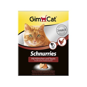 Витамины для кошек Gimpet Schnurries сердечки с таурином и курицей, с ТГОС 420 гр и 150табл.