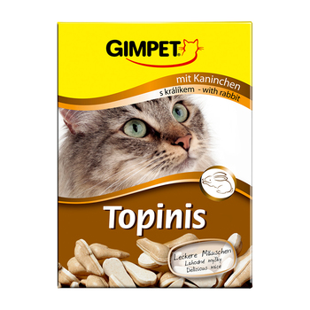 Витамины для кошек Gimpet Topinis мышки с таурином и кроликом, с ТГОС,  220 г