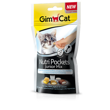 Витамины для кошек и котят Gimborn GimCat NutriPockets Junior Mix подушечки, 60 г
