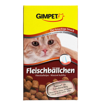 Витамины для взрослых кошек для очистки зубов Gimpet Fleischbällchen мясные шарики, 100 г