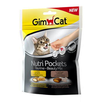 Витамины для кошек GimCat Nutri Pockets Taurine-Beauty Mix подушечки, 150 г