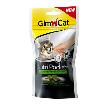 Витамины для кошек Gimcat Nutri Pockets подушечки с кошачьей мятой и мультивитаминами, 60 г