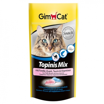 Витаминное лакомство для кошек Gimpet Topinis мышки с форелью, творогом, таурином, 40 г