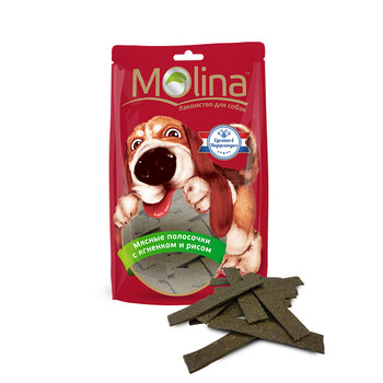 Лакомство для собак Molina мясные полосочки с ягненком и рисом 200 г