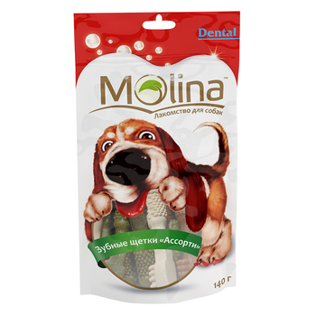 Лакомства для собак Molina для ухода за зубами, зубные щетки ассорти 140 г