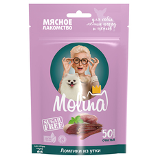 Молина Лакомство Molina  для собак мелких пород и щенков Молина Ломтики из утки, 50г 