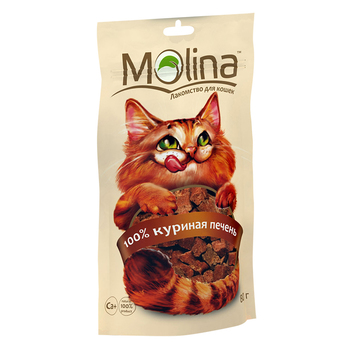Лакомство для кошек Molina куриная печень, 80 г