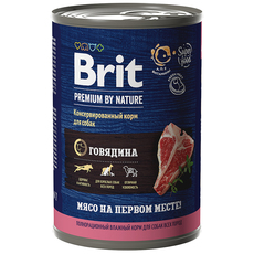 Консервы для взрослых собак всех пород Brit Premium By Nature с говядиной 410 г