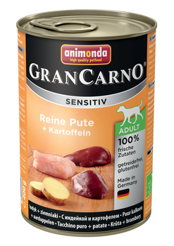 Консервы для взрослых чувствительных собак Animonda GranCarno Sensitiv c индейкой и картофелем 400 г 400 гр