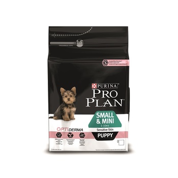 Сухой корм для щенков малых и карликовых пород Pro Plan Small  Mini Puppy Sensitive Derma с лососем и рисом 700 гр, 3 кг