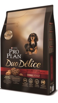 Сухой корм для взрослых собак мелких пород Pro Plan DUO DELICE с говядиной и рисом 700 гр, 2,5 кг