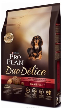 Сухой корм для взрослых собак мелких пород Pro Plan DUO DELICE с лососем и рисом 700 гр, 2,5 кг