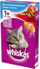 Сухой корм для стерилизованных кошек Whiskas подушечки с говядиной
