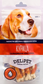 Лакомство для собак Delipet кальциевая косточка 100 г
