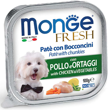 Консервы для взрослых собак Monge Dog Fresh курица с овощами 100 г