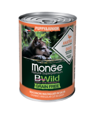 Консервы Monge Dog BWild Grainfree Puppy/Junior из утки с тыквой и кабачками для щенков 400гр